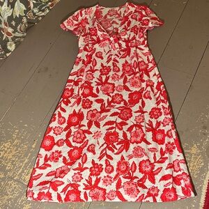 Boden linen A-line empire waist linen maxi dress